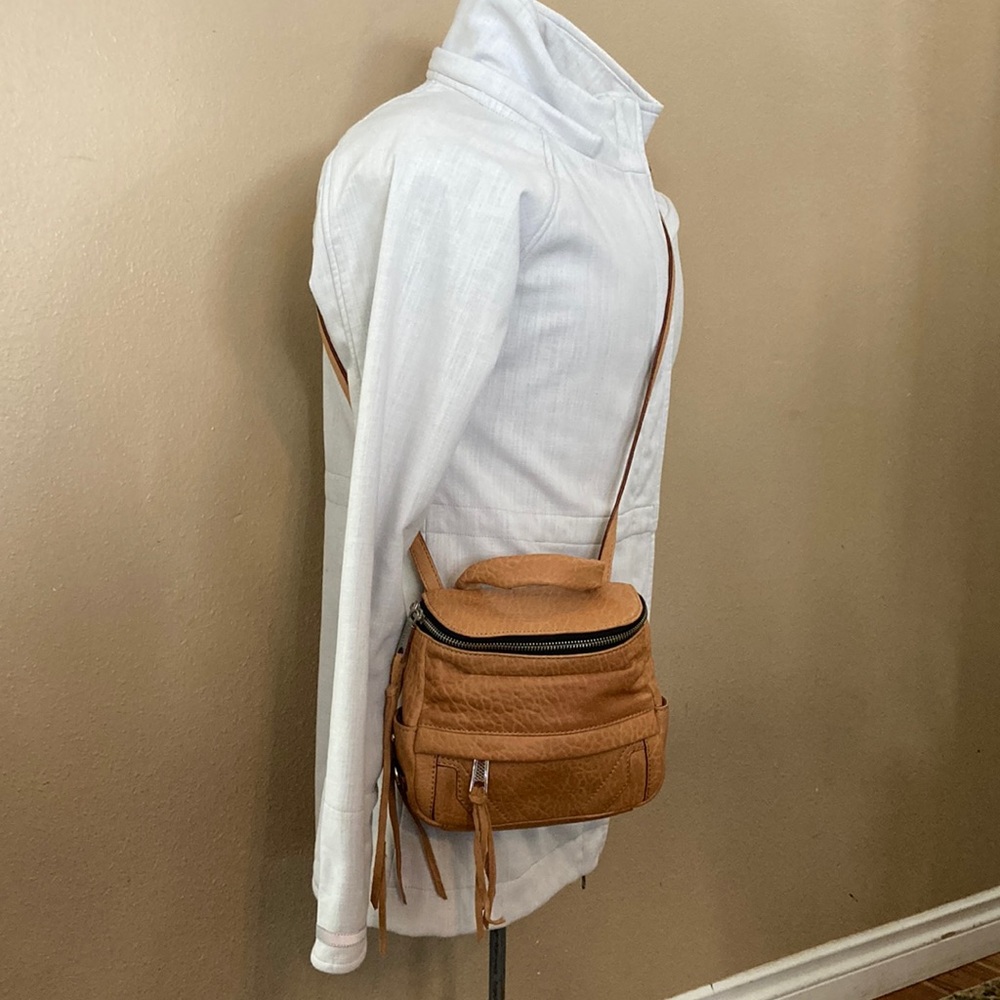 Rebecca Minkoff LEATHER purse SADDLE BAG Camel brown shoulder bag